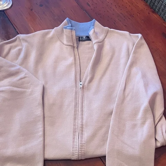 Fashion Brand Company Light Pink and Sky Blue Zip-Up Sweater